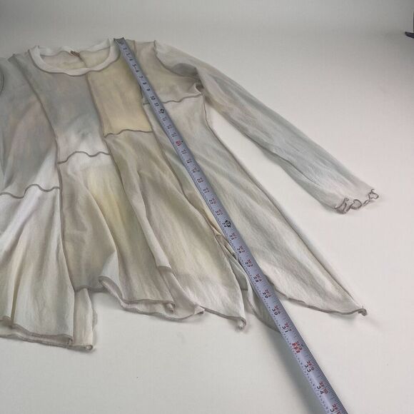 Y2K PETE Mesh Patchwork Tunic Top S Asymmetrical Sheer Fairy Grunge indie - Picture 7 of 13